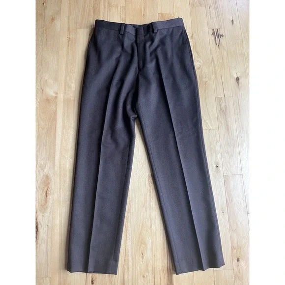 L.L. BEAN Brown 100% Wool Flat Dress Pants Men's Size 36x34 Mid-Heavyweight - Picture 6 of 6